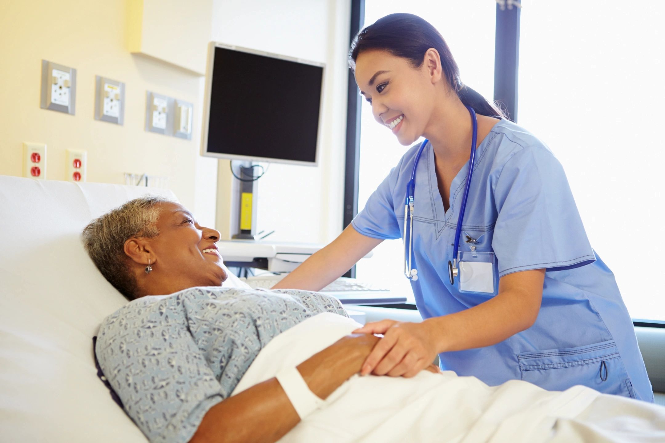CNA nurse doing training in hospital.