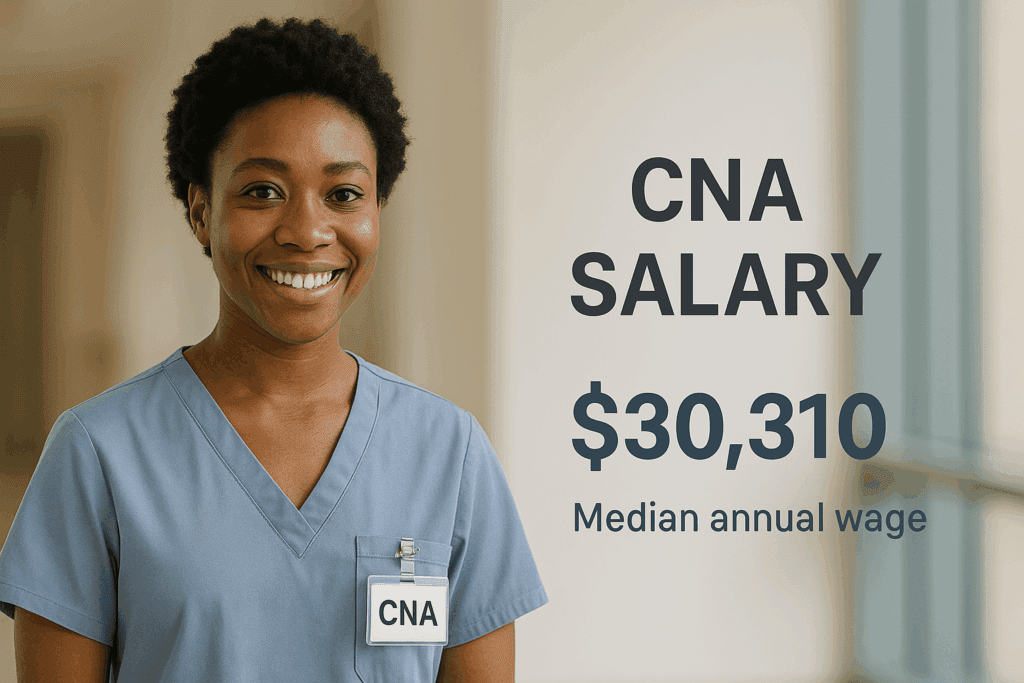 CNA assisting an elderly patient in a healthcare facility